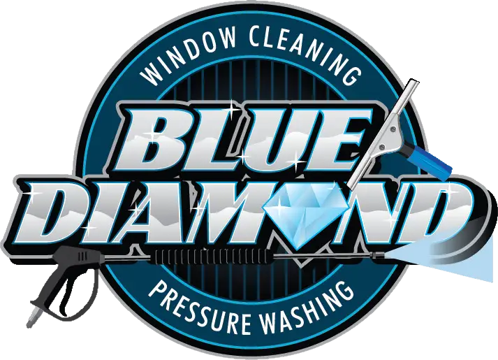 Blue diamond window cleaning and pressure washing logo