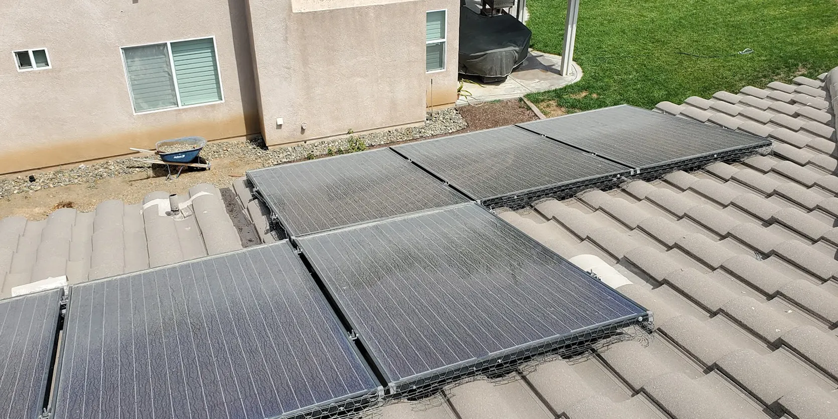 solar panel cleaning in Menifee before photo